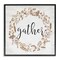 Rustic Gather Script Delicate Floral Botanicals Wreath Framed Giclee Art